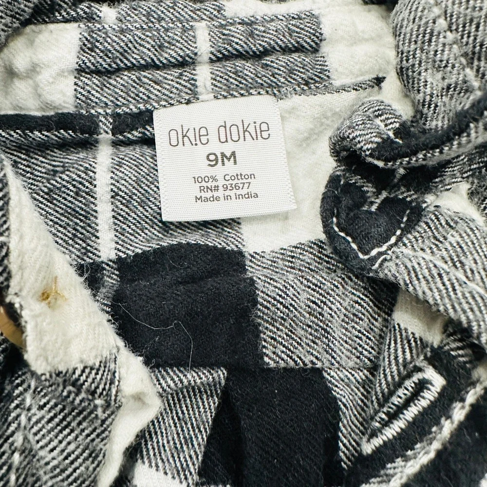 Carter's Okie Dokie Baby Boy 6 Piece Outfit Bundle‎ Plaid Hoodie Pants 9M